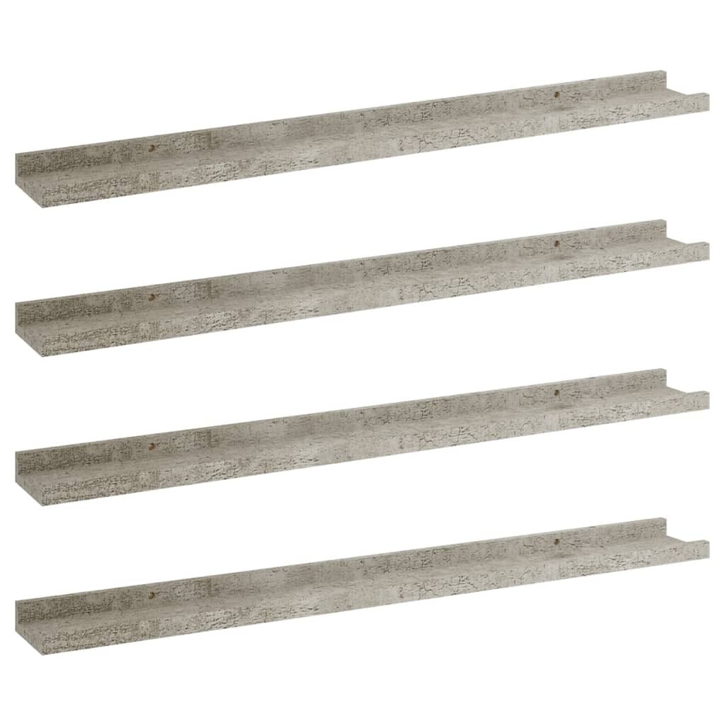 Wall Shelves 4 pcs Concrete Gray 31.5"x3.5"x1.2"