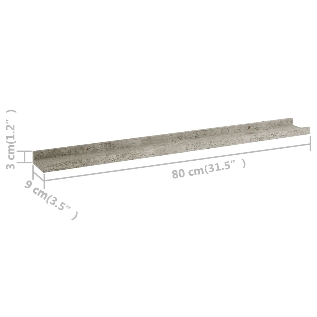 Wall Shelves 4 pcs Concrete Gray 31.5"x3.5"x1.2"