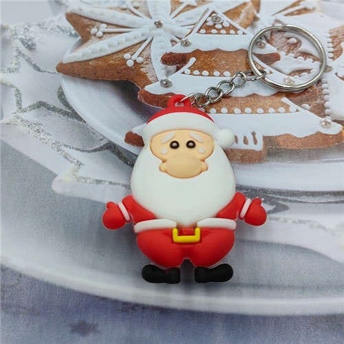 Christmas Series Cartoon Santa Claus Soft Plastic Wholesale Key Chain