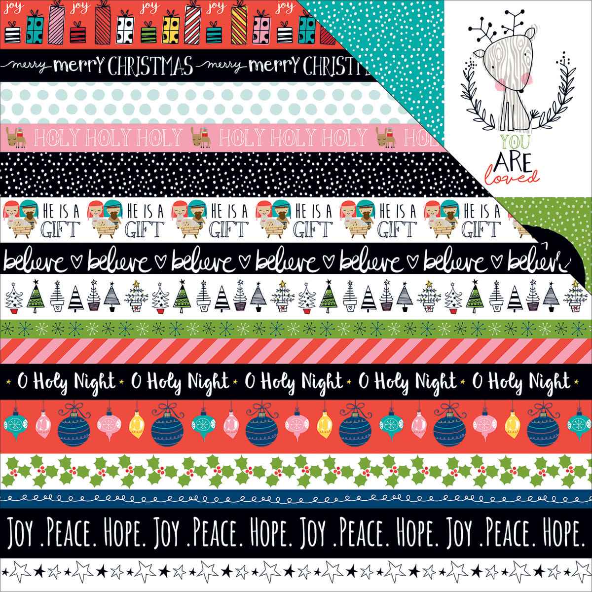 Illustrated Faith Christmas Collection 12 X 12 Double Sided Paper Borders