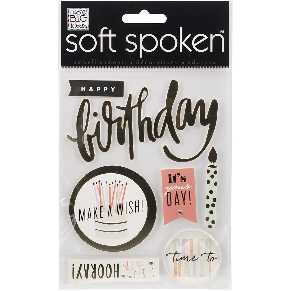 Me and My Big Ideas Soft Spoken Stickers Hooray Birthday