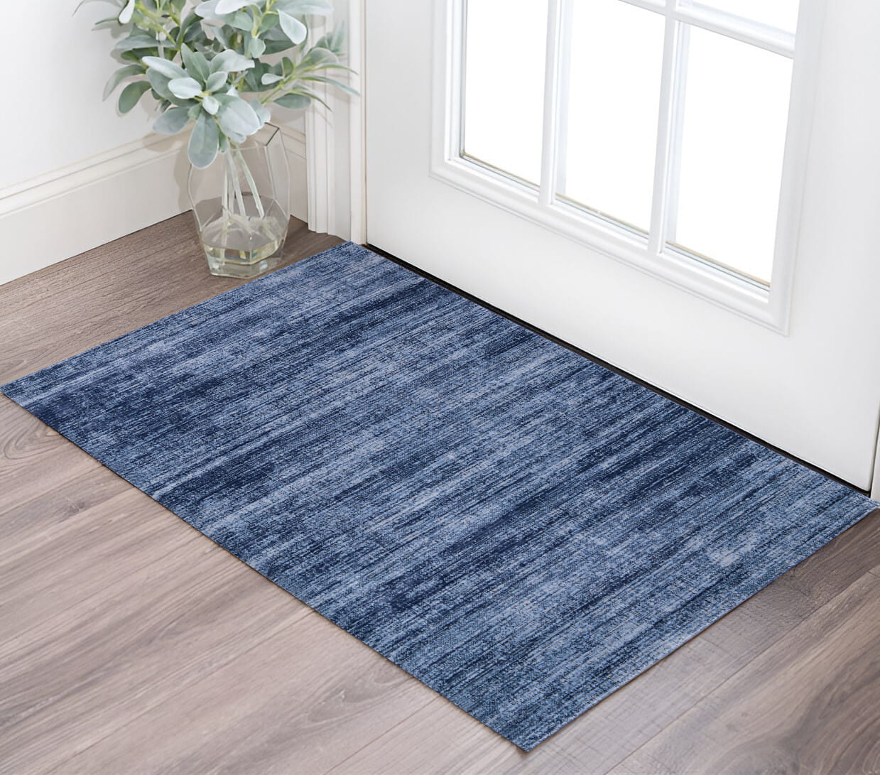 2' X 3' Blue and Gray Power Loom Area Rug