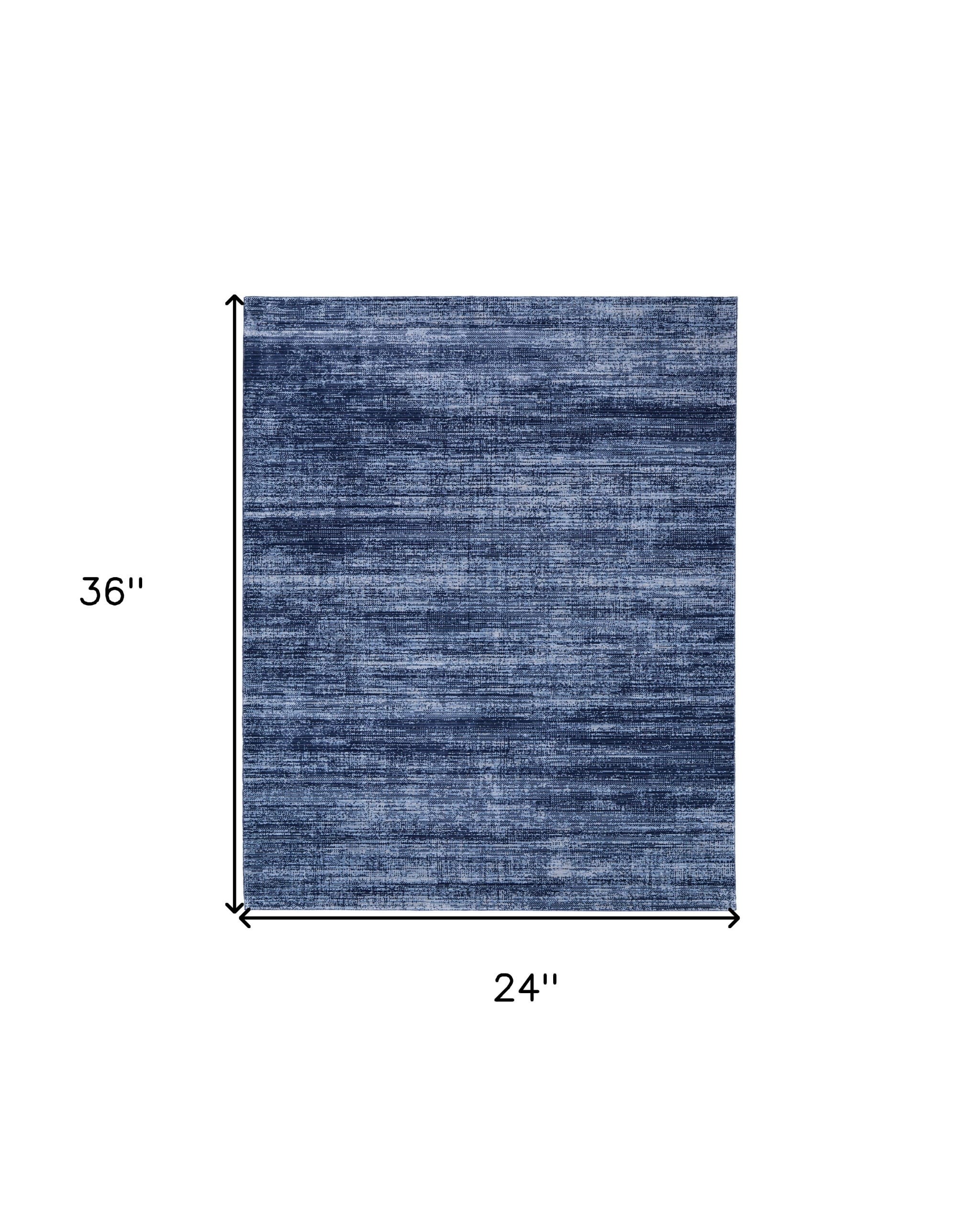 2' X 3' Blue and Gray Power Loom Area Rug