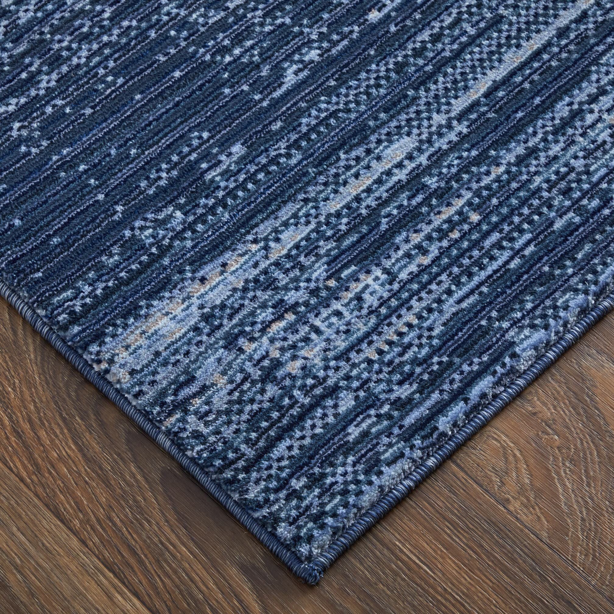 2' X 3' Blue and Gray Power Loom Area Rug