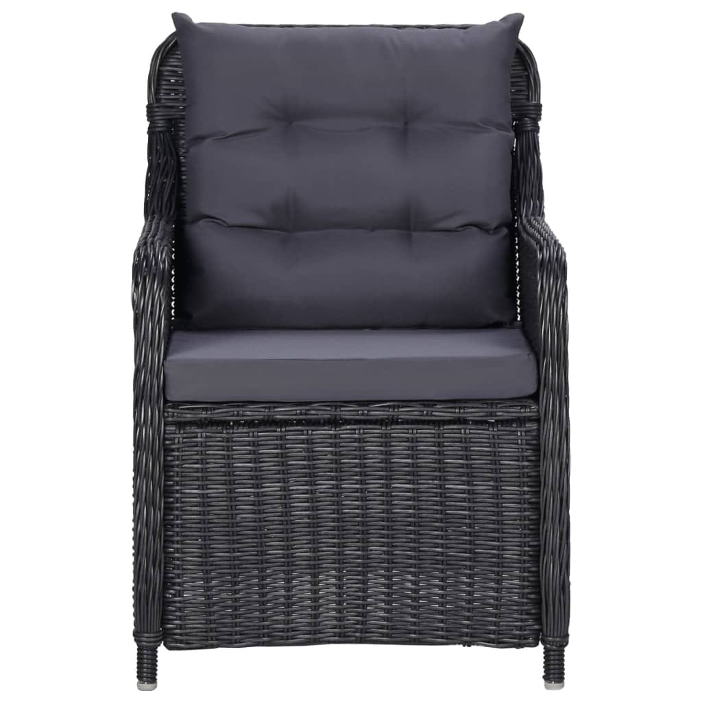 5 Piece Patio Dining Set Black