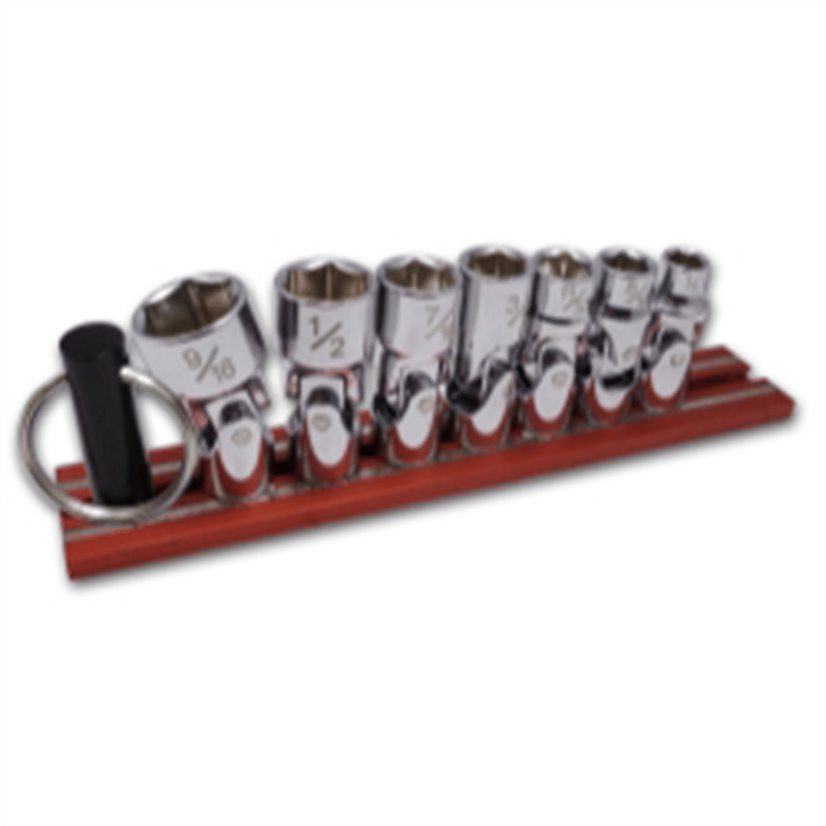 VIM Tools VIM Universal SAE Socket Set, 7 Piece 1/4 Inch Thru 9/16, On Red Magrail