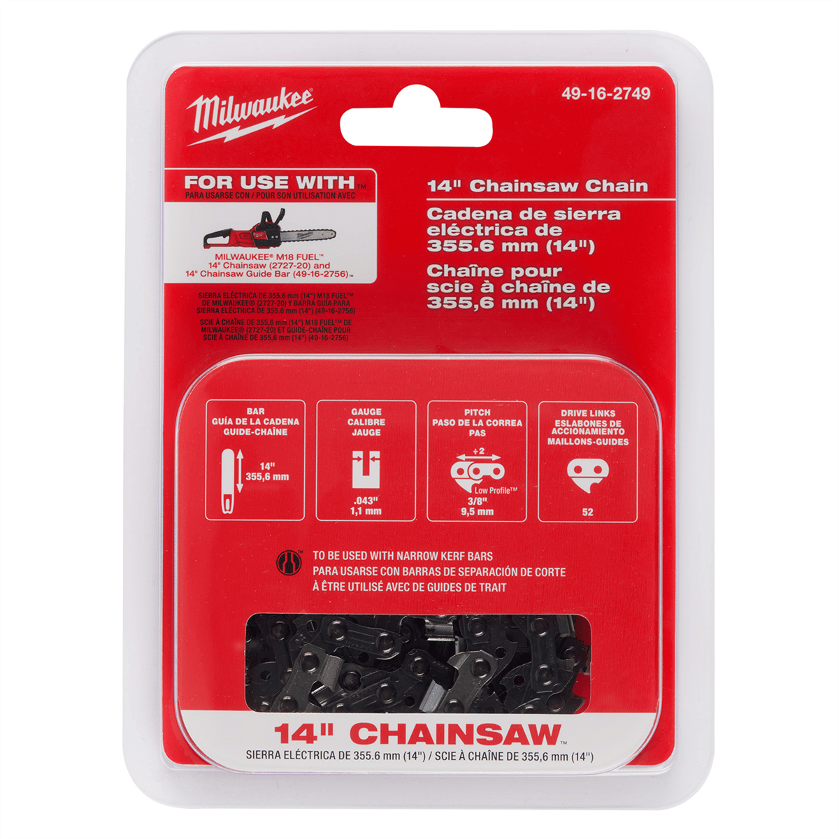 Milwaukee Tool 14" Chainsaw Chain