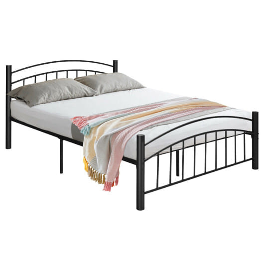Costway Modern Platform Bed with Headboard and Footboard-Queen Size - Color: Black - Size: Queen Size
