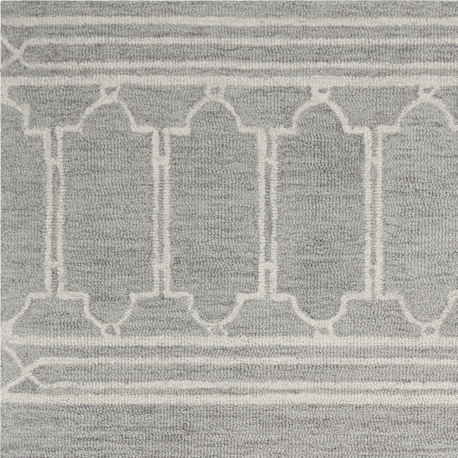 9' X 12' Grey Hand Tufted Geometric Indoor Area Rug