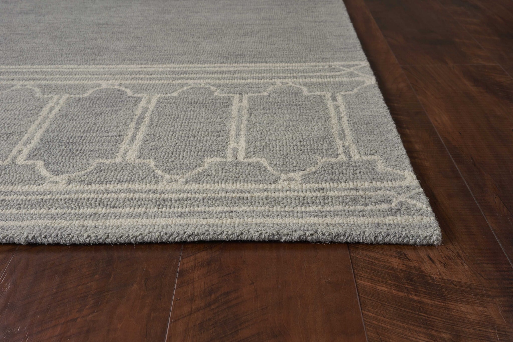 9' X 12' Grey Hand Tufted Geometric Indoor Area Rug