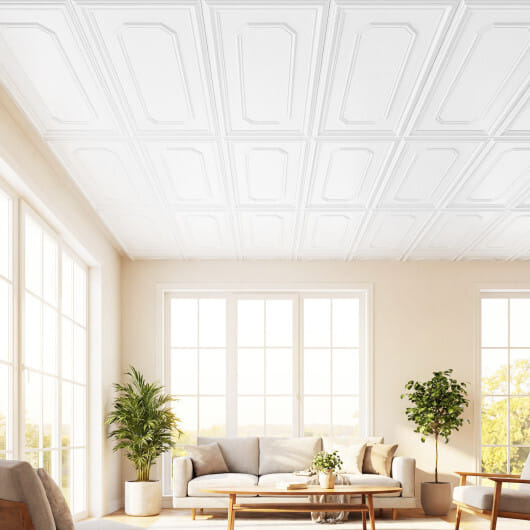 24 Pieces Ceiling Tiles Decorative PVC Ceiling Covering Panels - Size: Set of 2