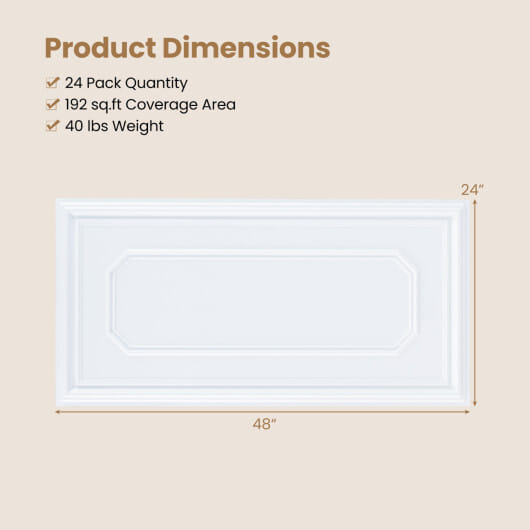 24 Pieces Ceiling Tiles Decorative PVC Ceiling Covering Panels - Size: Set of 2