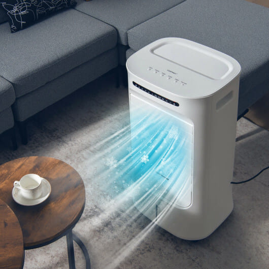 Costway 4-in-1 Portable Evaporative Air Cooler with Timer and 3 Modes-White