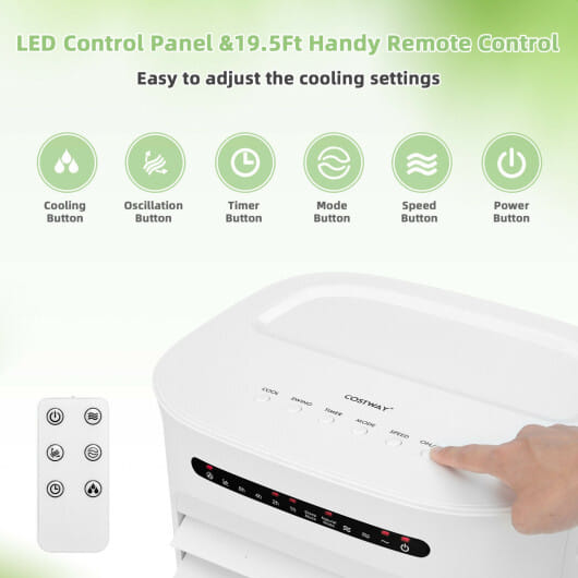 Costway 4-in-1 Portable Evaporative Air Cooler with Timer and 3 Modes-White