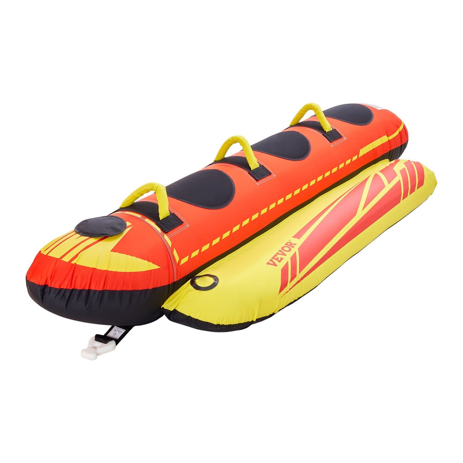Towable Tubes for Boating, 1-3 Riders Inflatable Boat Tubes and Towables, 510lbs Capacity Hot Dog Water Sport Tube for Boat to Pull - with Full Nylon Cover, Padded Handles & Speed Safety Valve