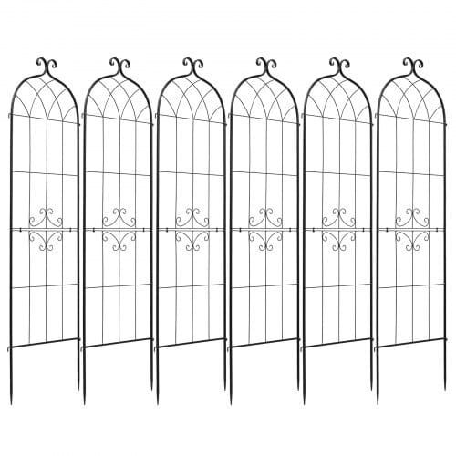 Garden Trellis, 71 x 20 inch Rose Trellis, 6 Packs Garden Flower Rose Trellises with Powder-Coated Finish & Convenient Locking Design, Plant Support Trellises for Flowers, Vegetables, Roses