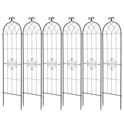Garden Trellis, 71 x 20 inch Rose Trellis, 6 Packs Garden Flower Rose Trellises with Powder-Coated Finish & Convenient Locking Design, Plant Support Trellises for Flowers, Vegetables, Roses
