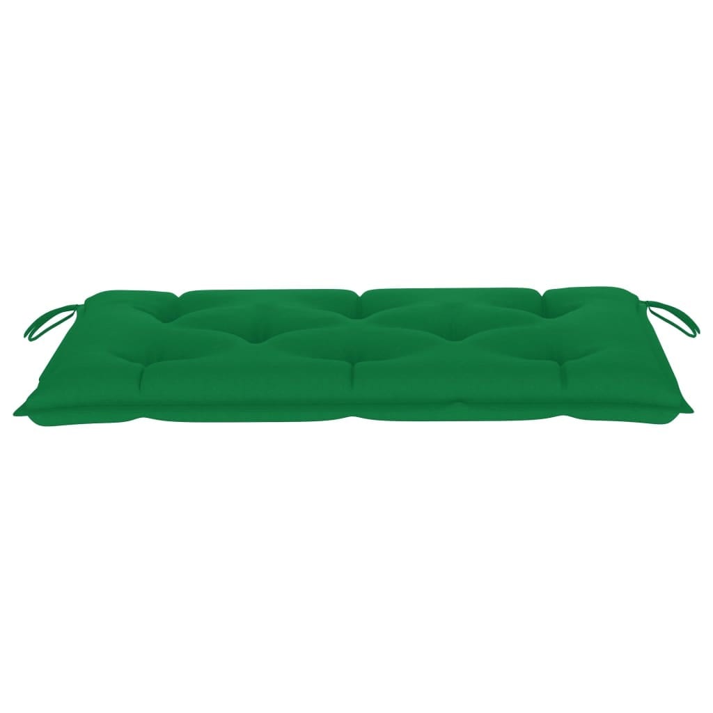 Patio Bench with Green Cushion 44.1" Solid Teak Wood