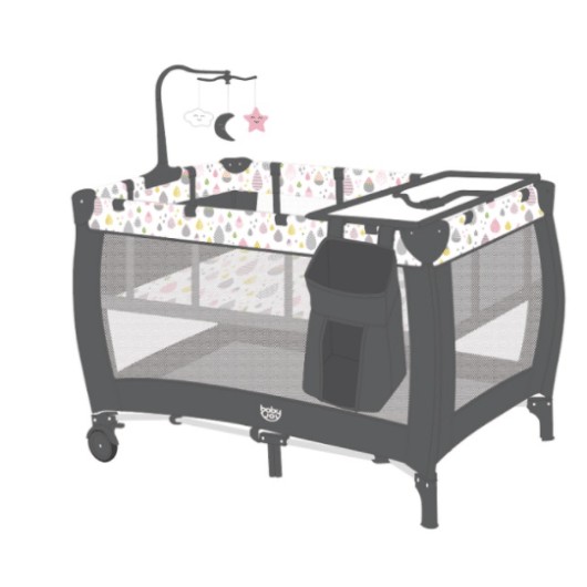 Portable Baby Playard with Changing Table Bassinet and Music Box-Multicolor - Color: Multicolor