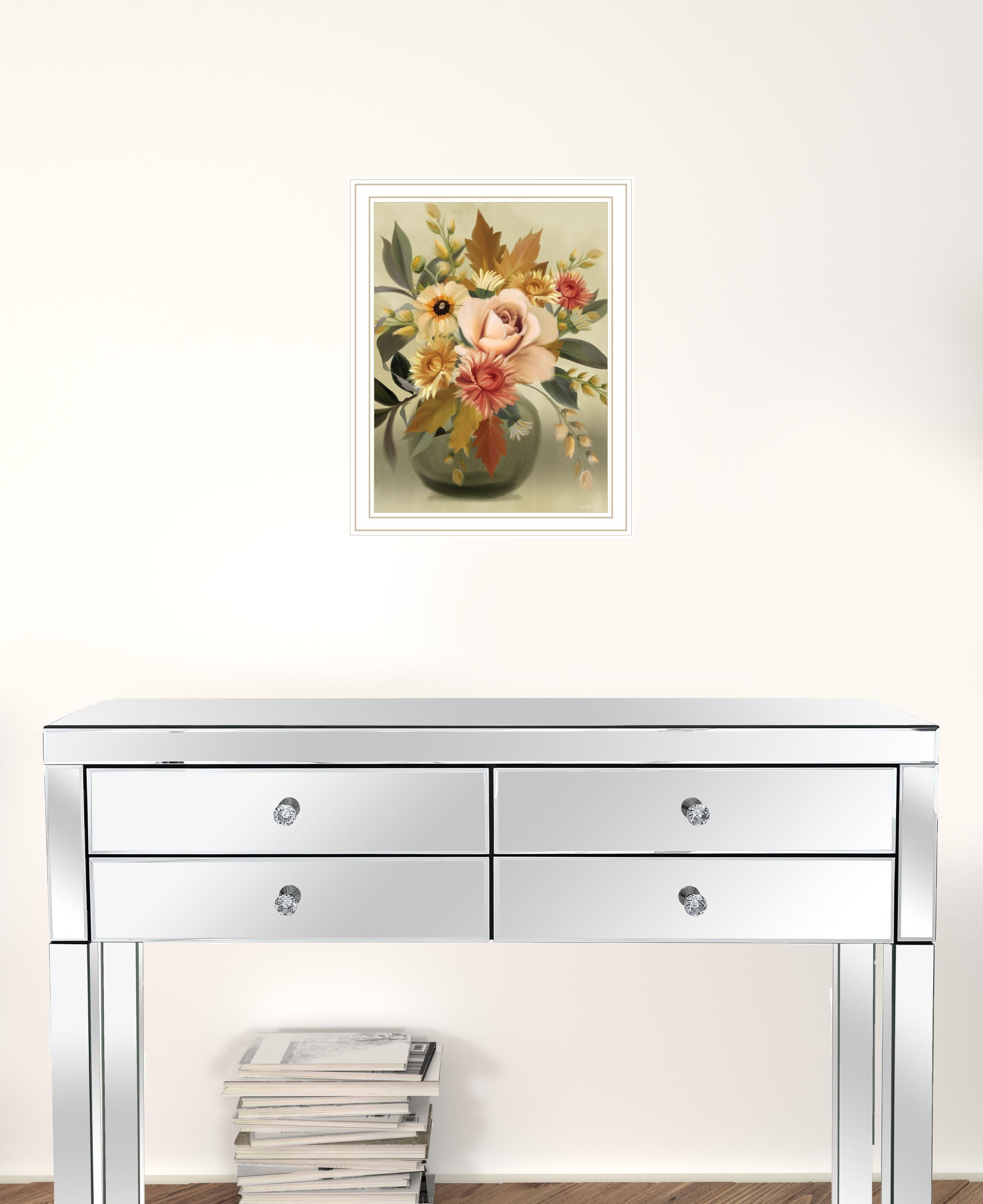 Autumn Bouquet 2 White Framed Print Wall Art