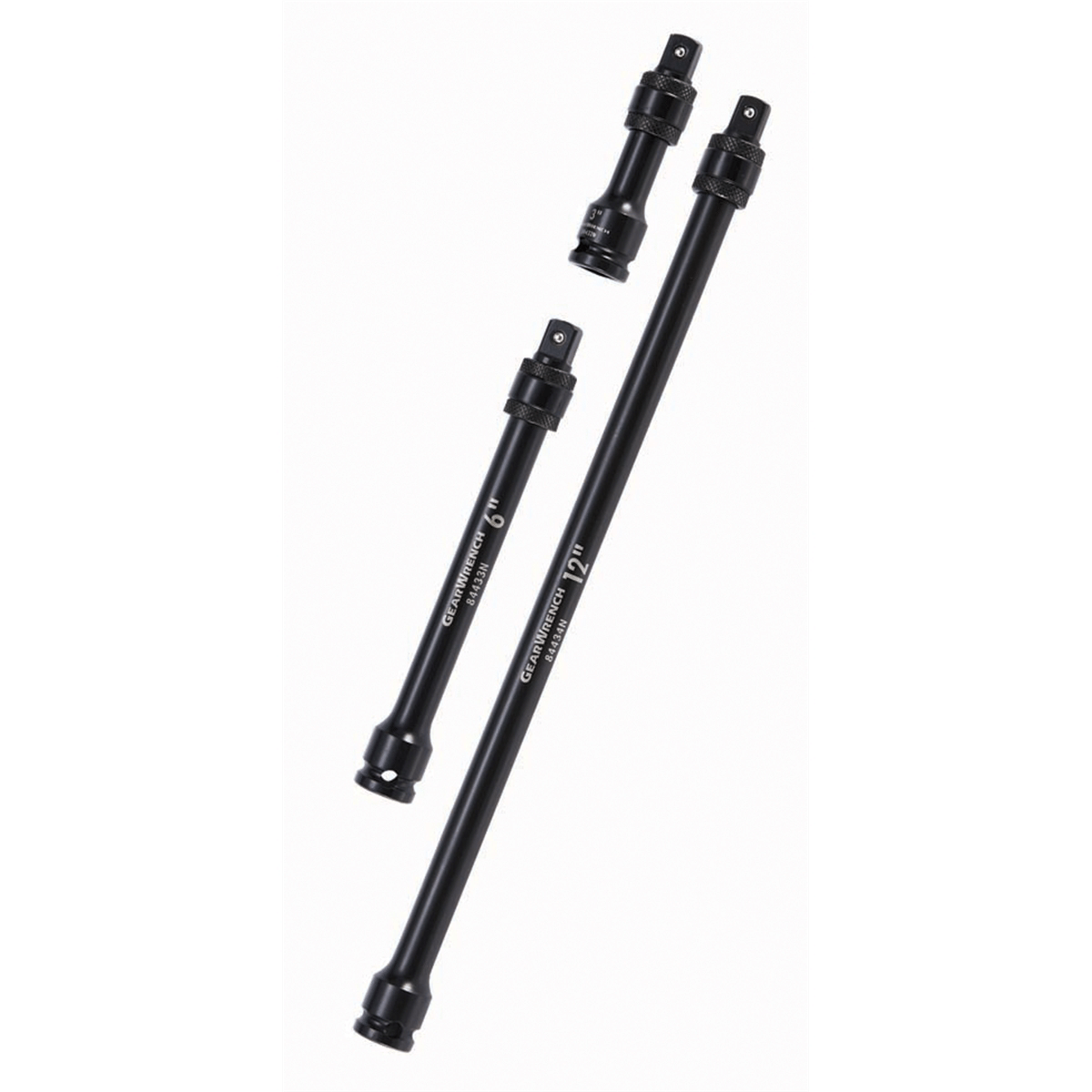 GearWrench 3 Piece 3/8 Inch Drive Impact Locking Extension Set 3 Inch, 6 Inch & 12 Inch