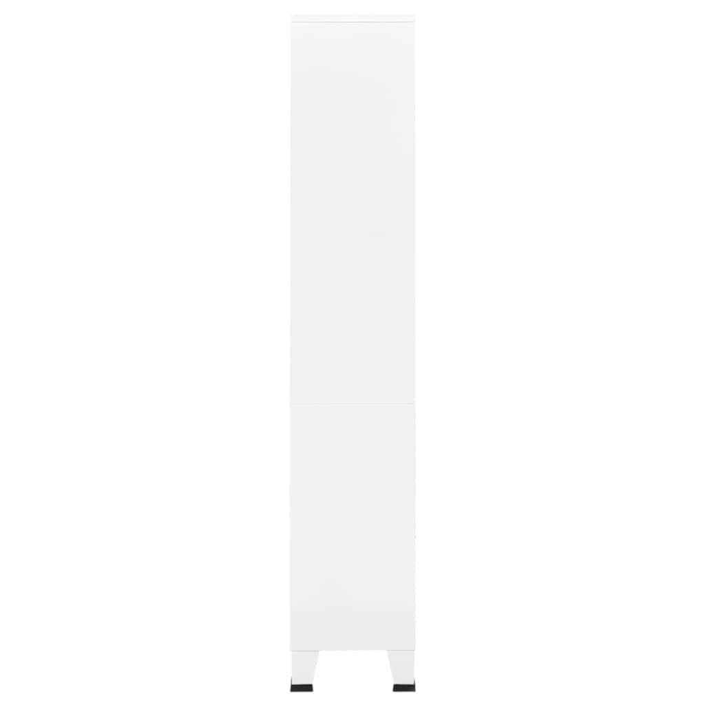 Industrial Bookshelf White 31.5"x12.6"x70.9" Steel