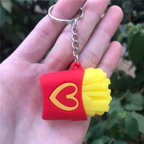 U.S. Fashion Unique Design French Fries Modeling Soft Plastic Wholesale Key Chain
