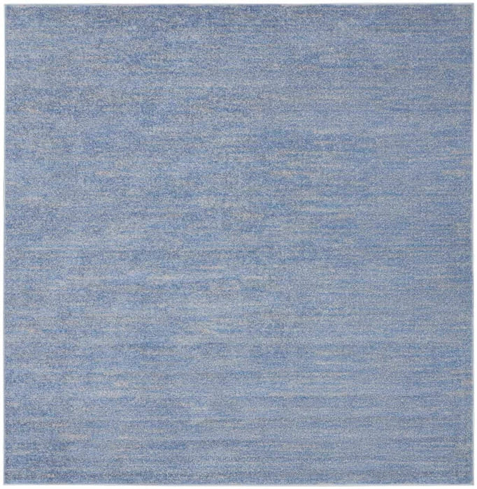 5' X 5' Blue And Grey Square Striped Non Skid Indoor Outdoor Area Rug