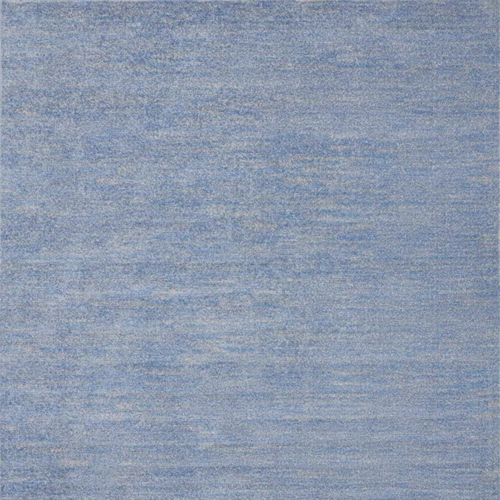 5' X 5' Blue And Grey Square Striped Non Skid Indoor Outdoor Area Rug