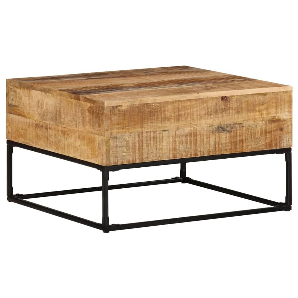 Coffee Table 26.8"x26.8"x16.1" Rough Mango Wood
