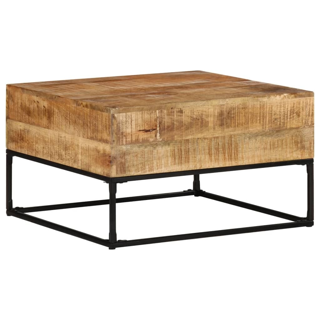 Coffee Table 26.8"x26.8"x16.1" Rough Mango Wood