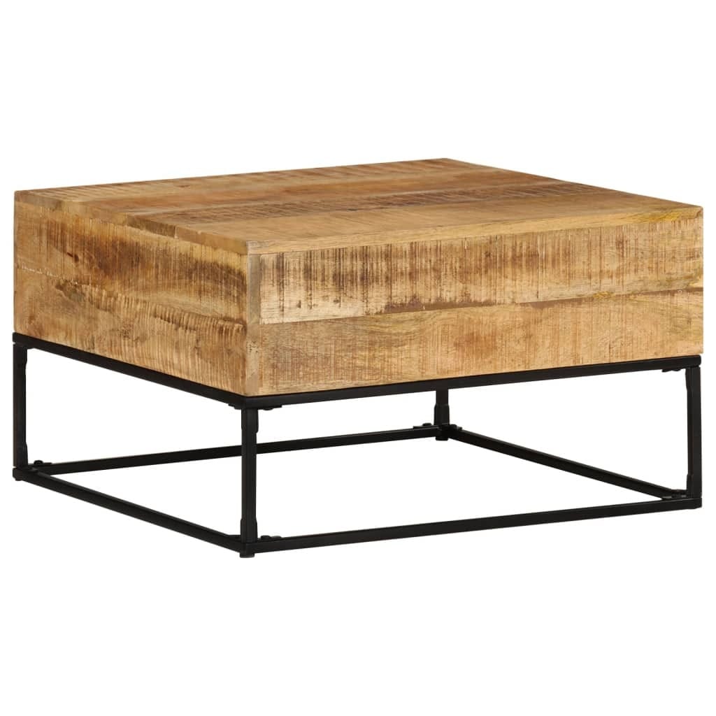 Coffee Table 26.8"x26.8"x16.1" Rough Mango Wood