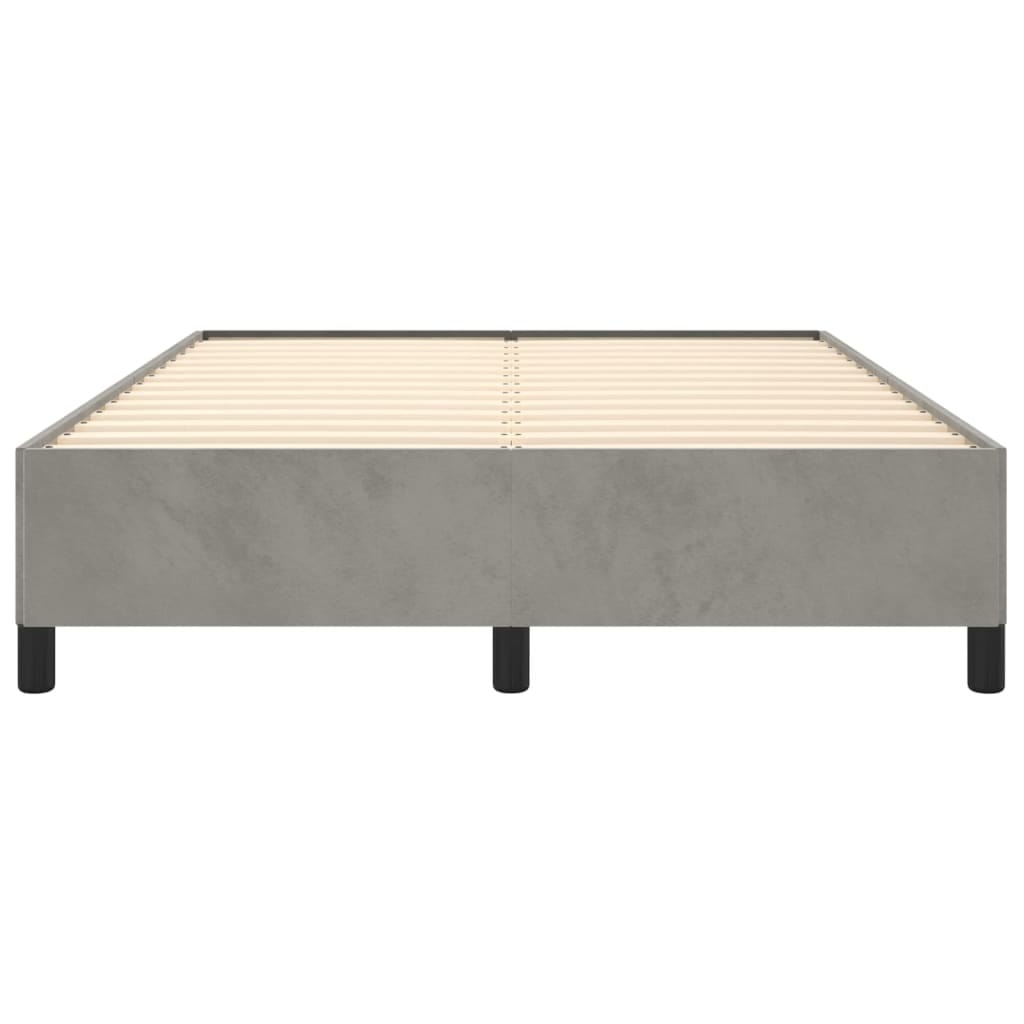 Bed Frame without Mattress Light Gray 53.9"x74.8" Full Velvet