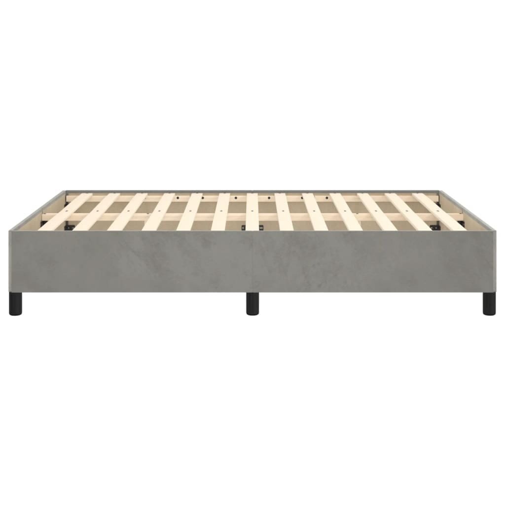 Bed Frame without Mattress Light Gray 53.9"x74.8" Full Velvet