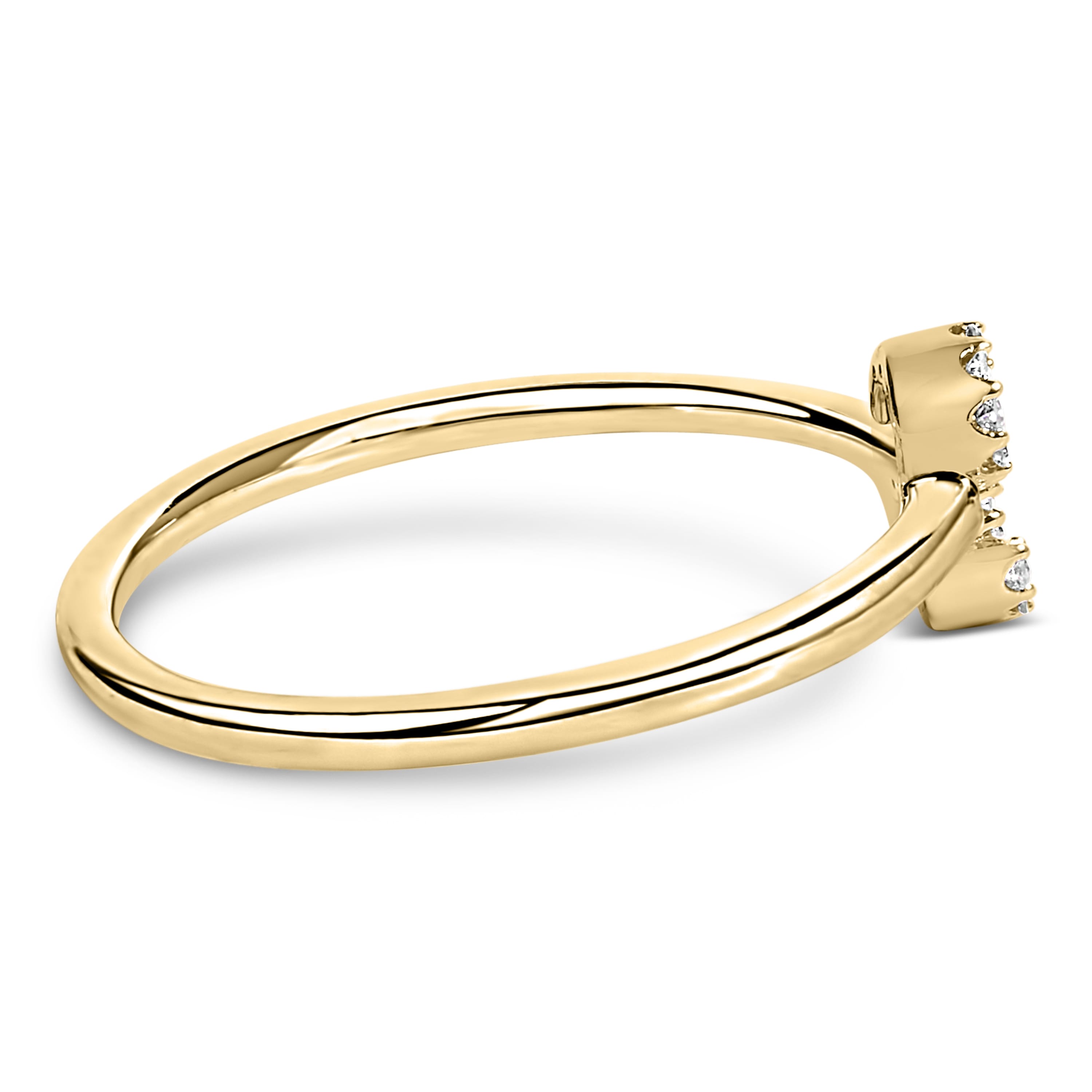 10K Yellow Gold Diamond Accent Initial "S" Ring