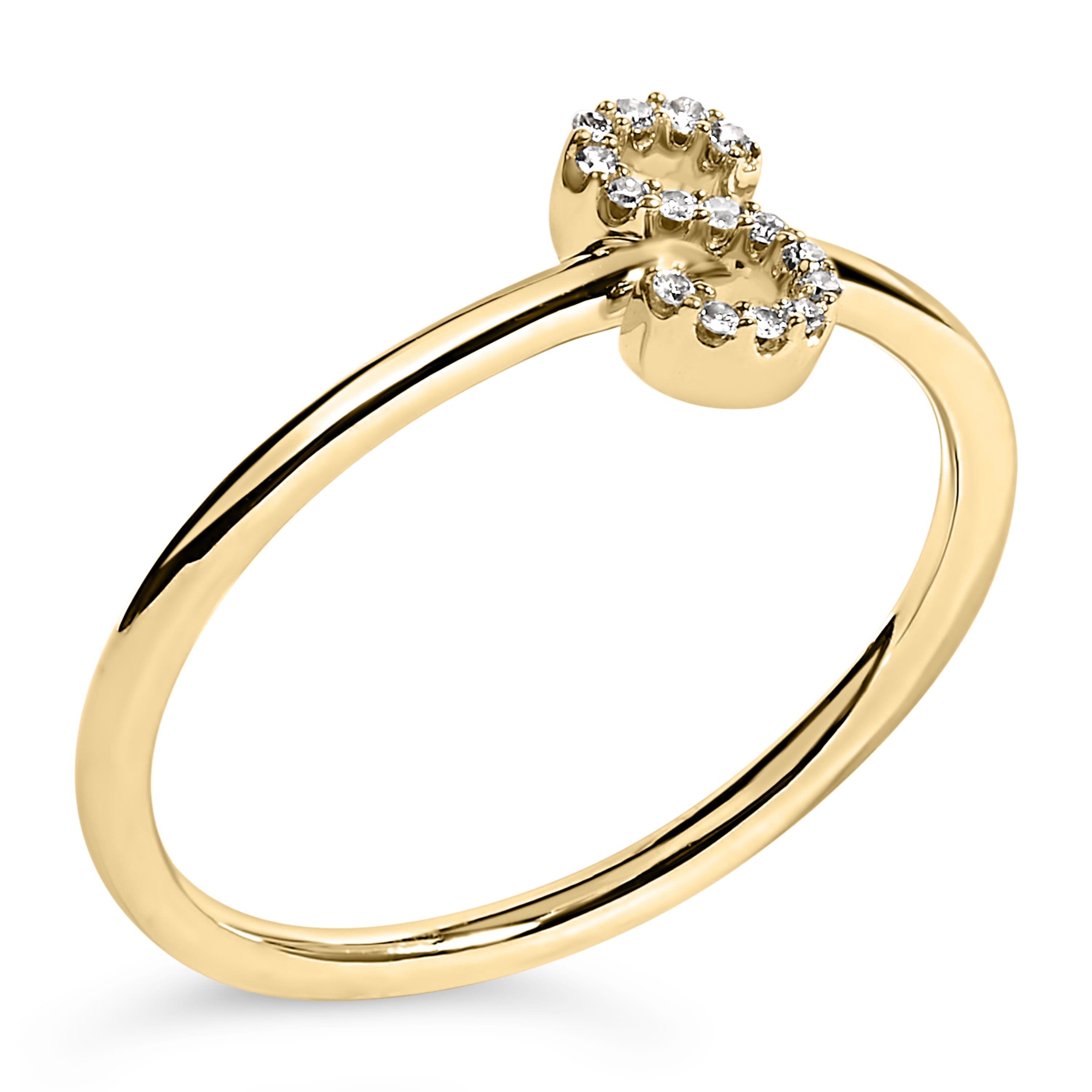 10K Yellow Gold Diamond Accent Initial "S" Ring