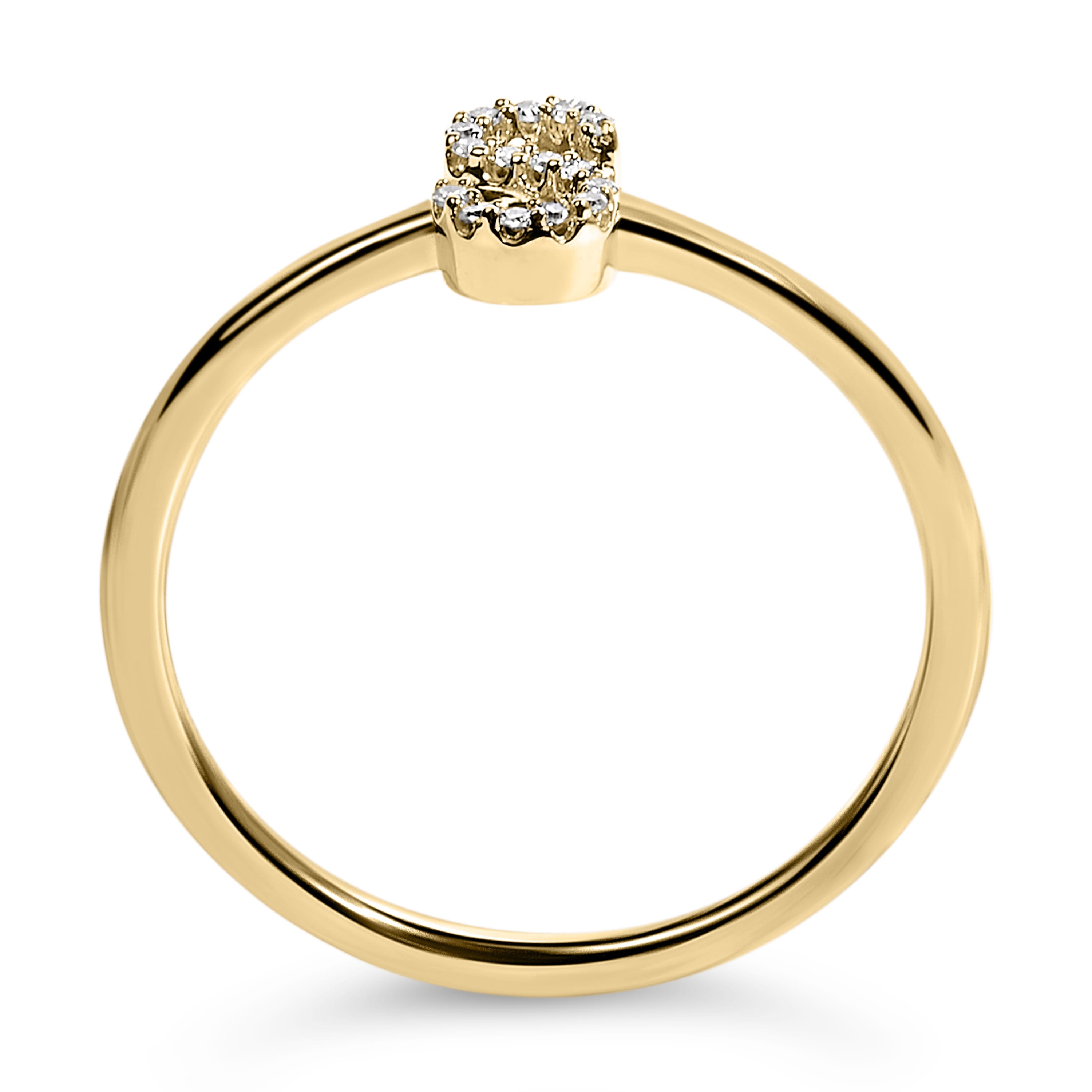 10K Yellow Gold Diamond Accent Initial "S" Ring
