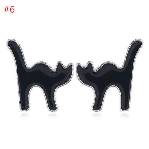 Popular Halloween Theme Black Cat Animal Jewelry Women Statement Earrings