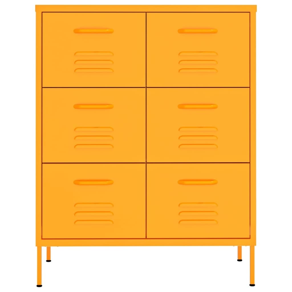 Drawer Cabinet Mustard Yellow 31.5"x13.8"x40" Steel