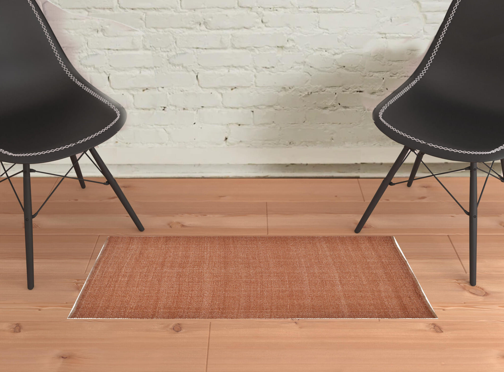 2' X 3' Orange Hand Woven Area Rug