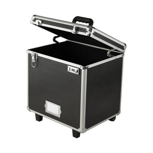 Portable File Storage Box, 15.6 x 12.6 x 15 inch Internal Chest Size, Locking Mobile Business Case with Telescopic Handle, Hand pull File Case for Office Home, Offices, Hospitals, Banks