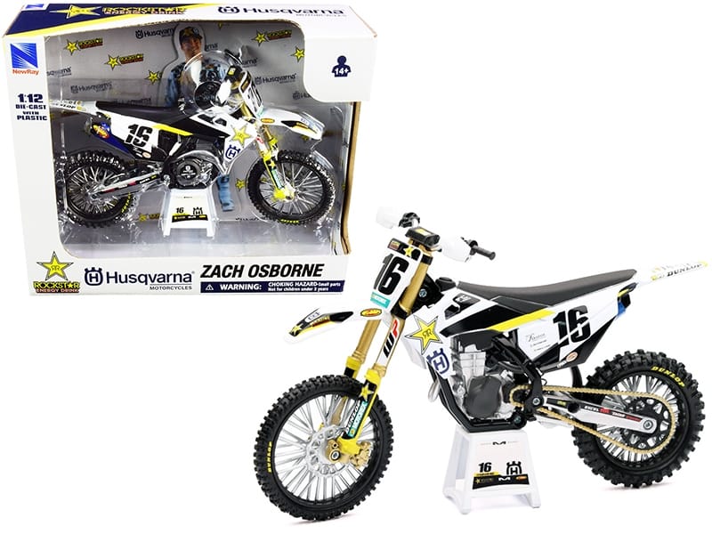 Husqvarna FC450 #16 Zach Osborne "Rockstar Energy Drink" 1/12 Diecast Motorcycle Model by New Ray
