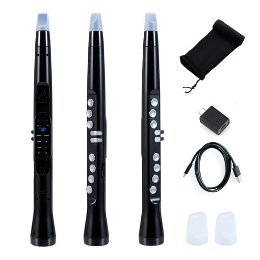 Electronic Wind Instrument Synthesizer Rechargeable Digital Saxophone-Black - Color: Black