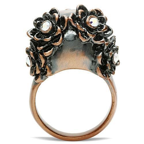 3W014 - Ancientry Gold White Metal Ring with Top Grade Crystal in Emerald