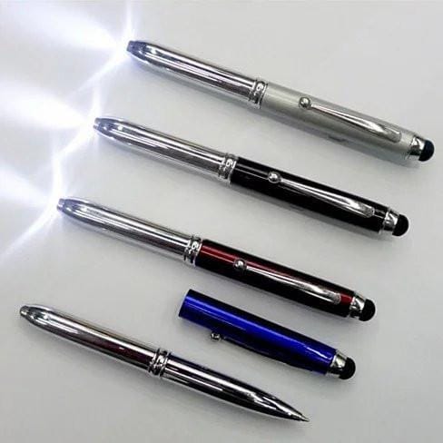 Color: Red - Light Us Stylus with 3 in 1  Features - Stylus, Pen and LED Light