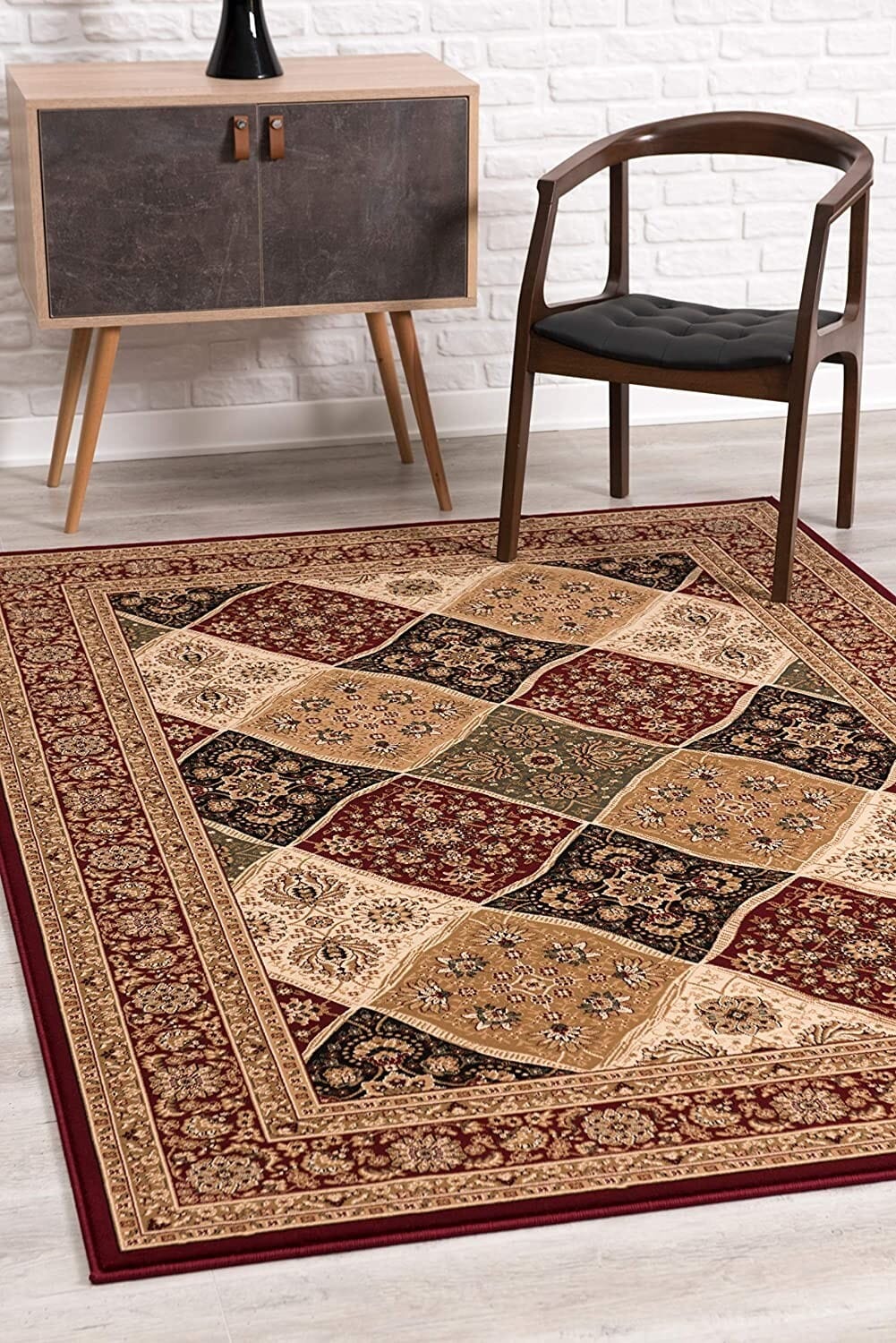 10' Runner Red and Beige Oriental Power Loom Runner Rug