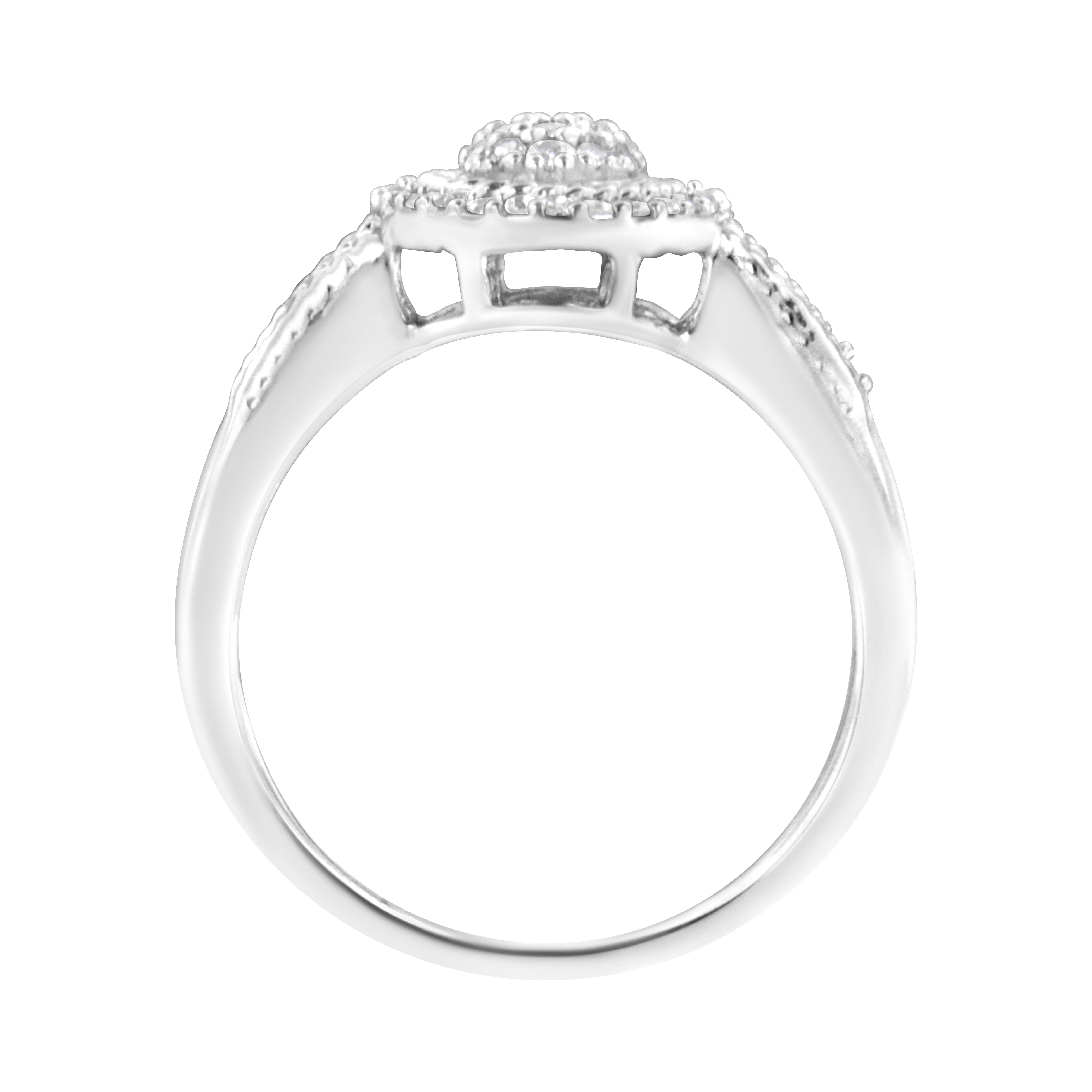 .925 Sterling Silver 1/3 Cttw Pave Set Round-Cut Diamond Braided Halo Cocktail Ring (I-J Color, I2-I3 Clarity) - Size 8