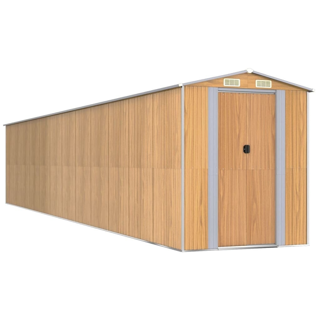Garden Shed Light Brown 75.6"x402"x87.8" Galvanized Steel