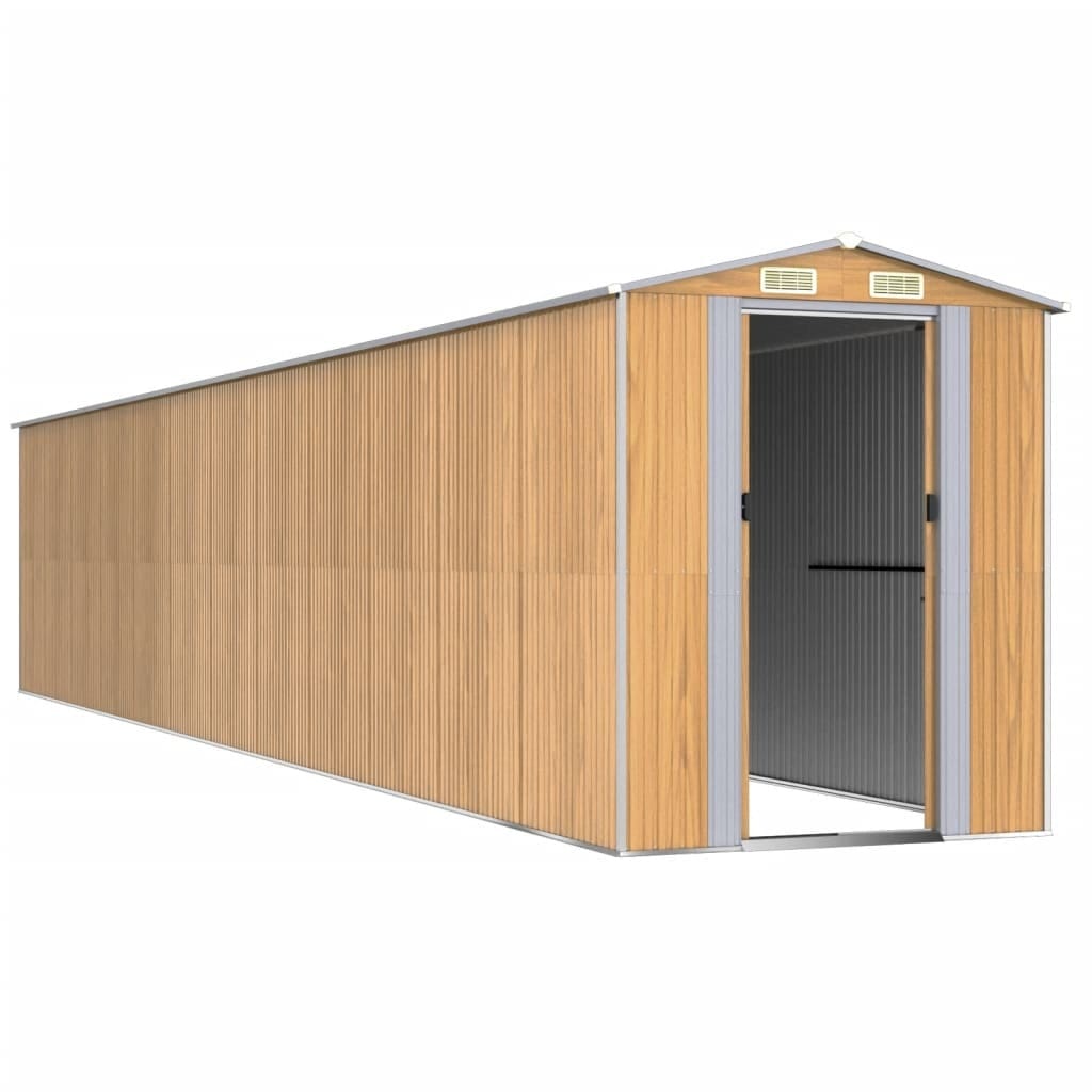 Garden Shed Light Brown 75.6"x402"x87.8" Galvanized Steel