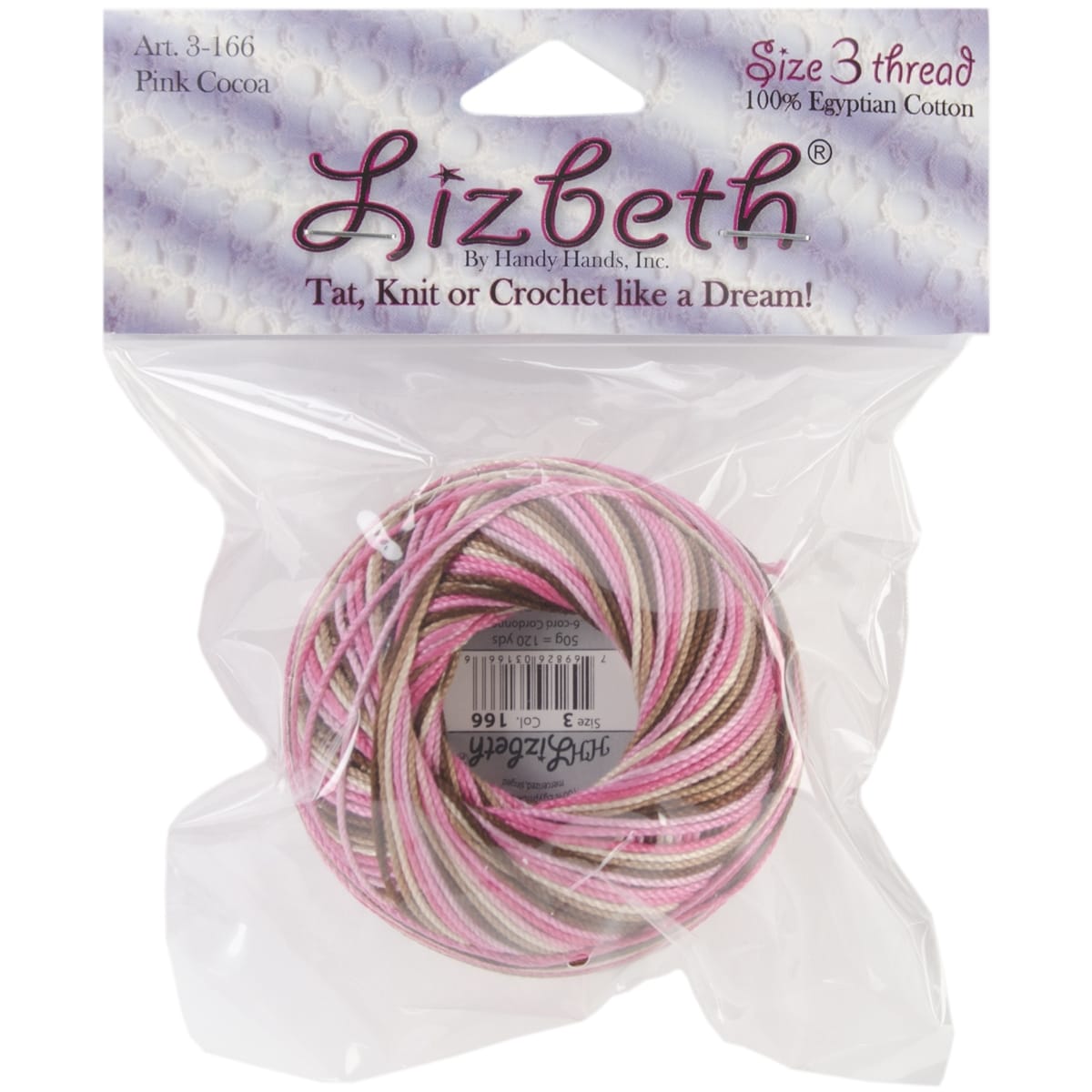 H and y H and s Lizbeth Cordonnet Cotton Size 3 Pink Cocoa